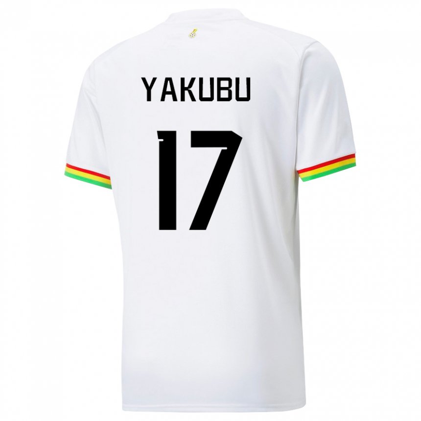 Niño Camiseta Ghana Mustapha Yakubu #17 Blanco 1ª Equipación 22-24 La Camisa