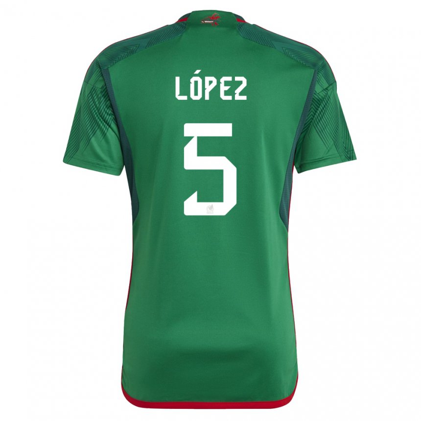 Niño Camiseta México Jimena Lopez #5 Verde 1ª Equipación 22-24 La Camisa