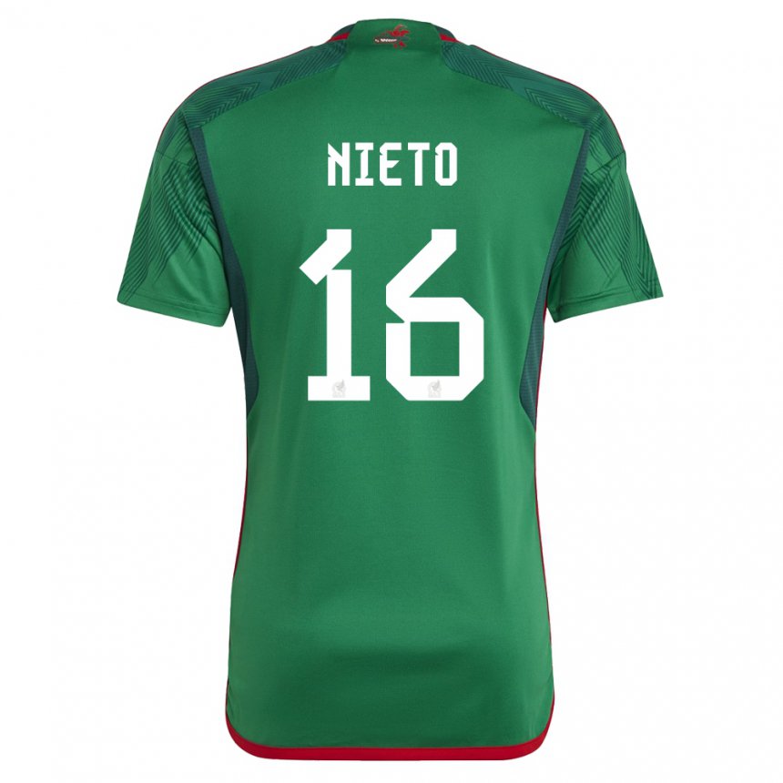 Niño Camiseta México Karla Nieto #16 Verde 1ª Equipación 22-24 La Camisa