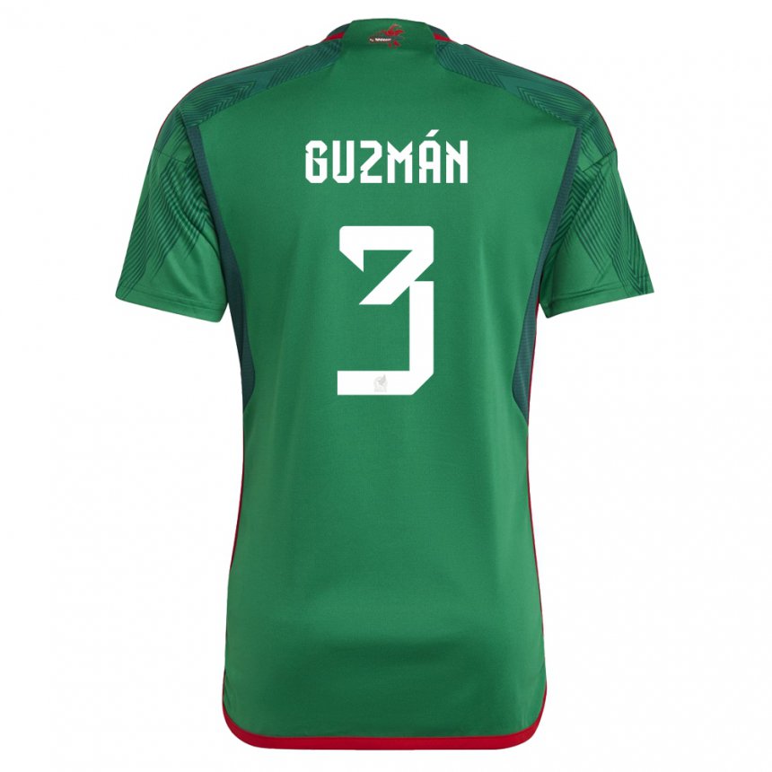 Niño Camiseta México Victor Guzman #3 Verde 1ª Equipación 22-24 La Camisa