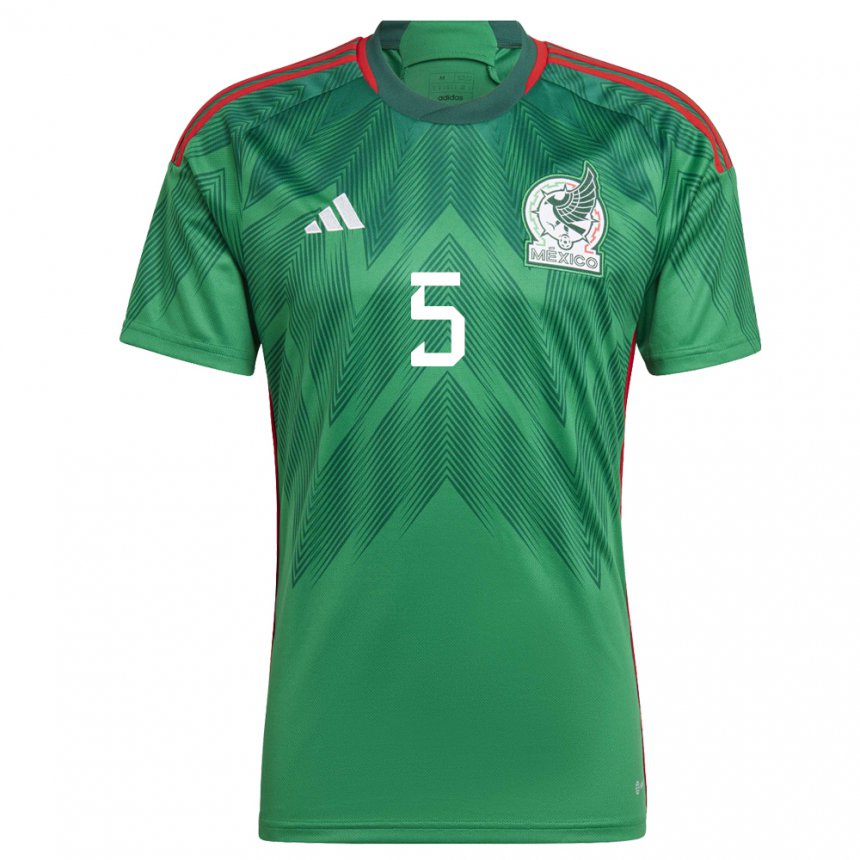Niño Camiseta México Santiago Naveda #5 Verde 1ª Equipación 22-24 La Camisa