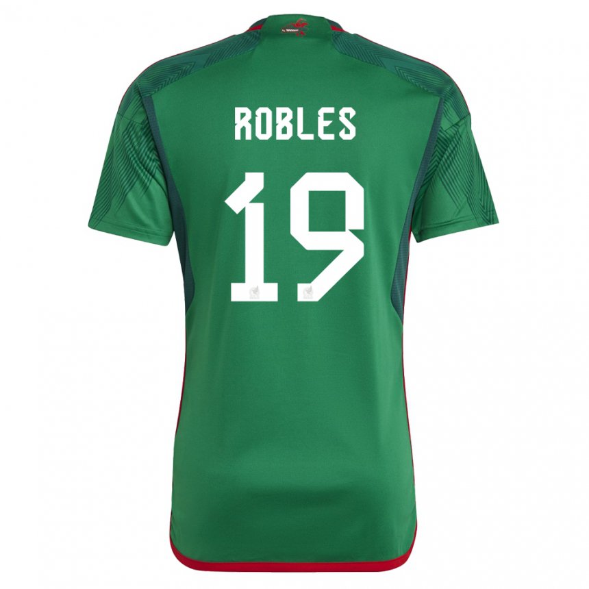 Niño Camiseta México Angel Robles #19 Verde 1ª Equipación 22-24 La Camisa