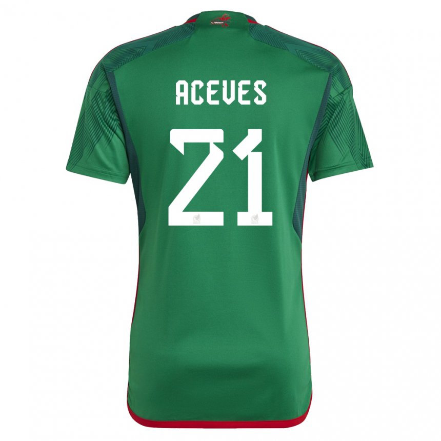 Niño Camiseta México Daniel Aceves #21 Verde 1ª Equipación 22-24 La Camisa