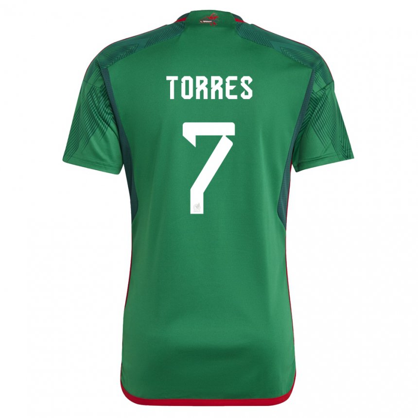 Niño Camiseta México Christian Torres #7 Verde 1ª Equipación 22-24 La Camisa