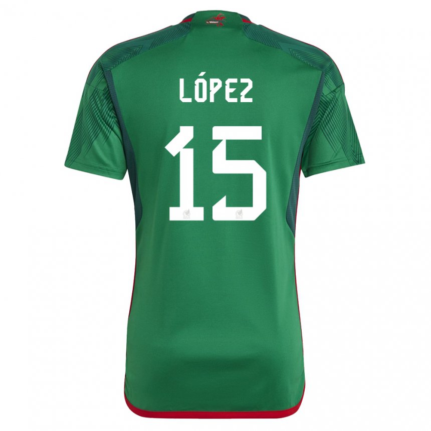 Niño Camiseta México Everardo Lopez #15 Verde 1ª Equipación 22-24 La Camisa