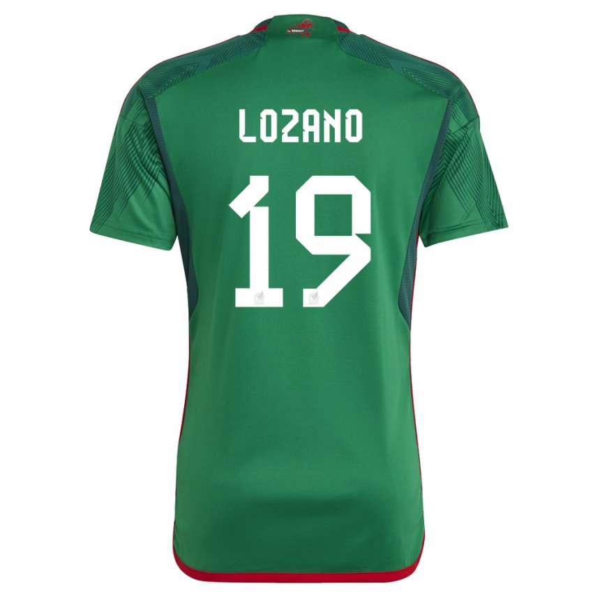 Niño Camiseta México Esteban Lozano #19 Verde 1ª Equipación 22-24 La Camisa