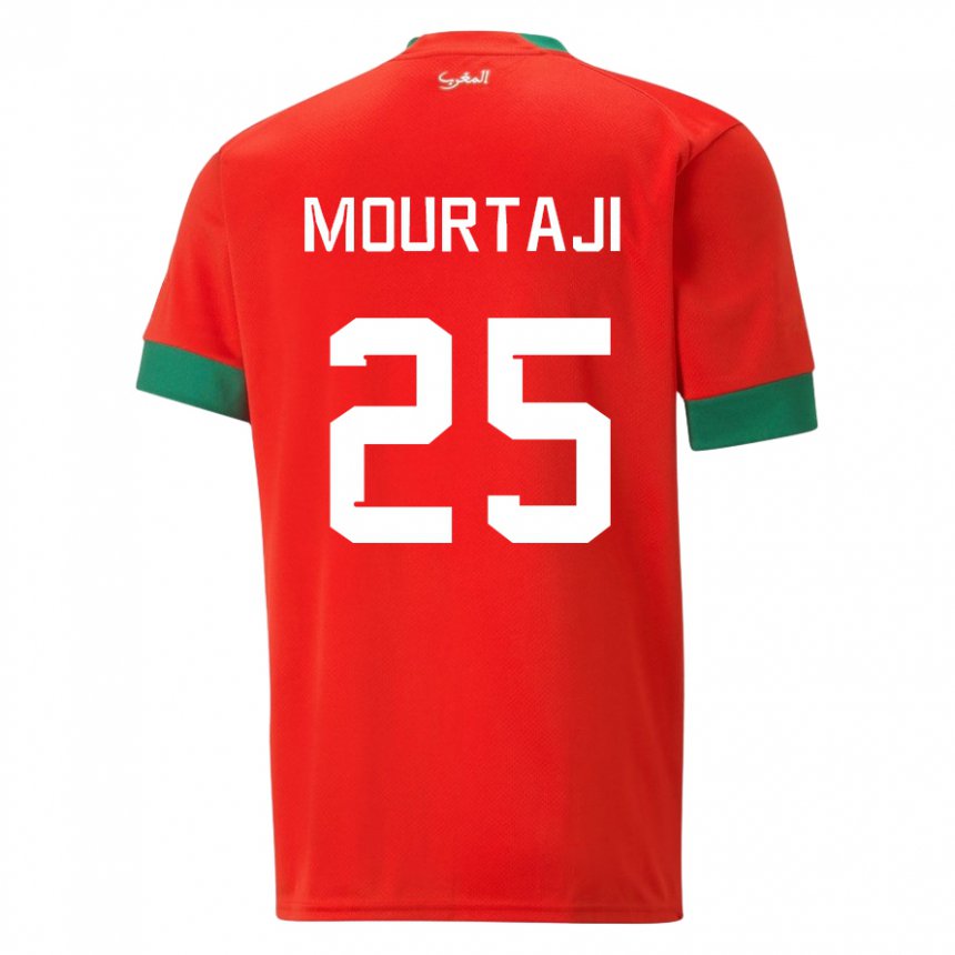 Niño Camiseta Marruecos Chaymaa Mourtaji #25 Rojo 1ª Equipación 22-24 La Camisa