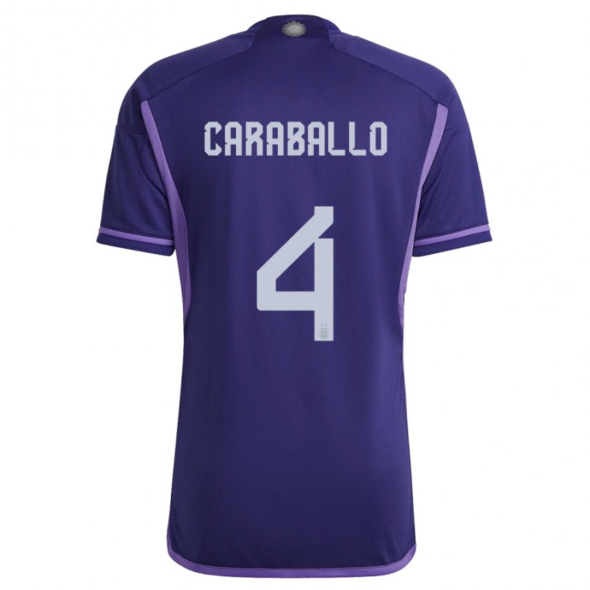 Niño Camiseta Argentina Brian Caraballo #4 Morado 2ª Equipación 22-24 La Camisa