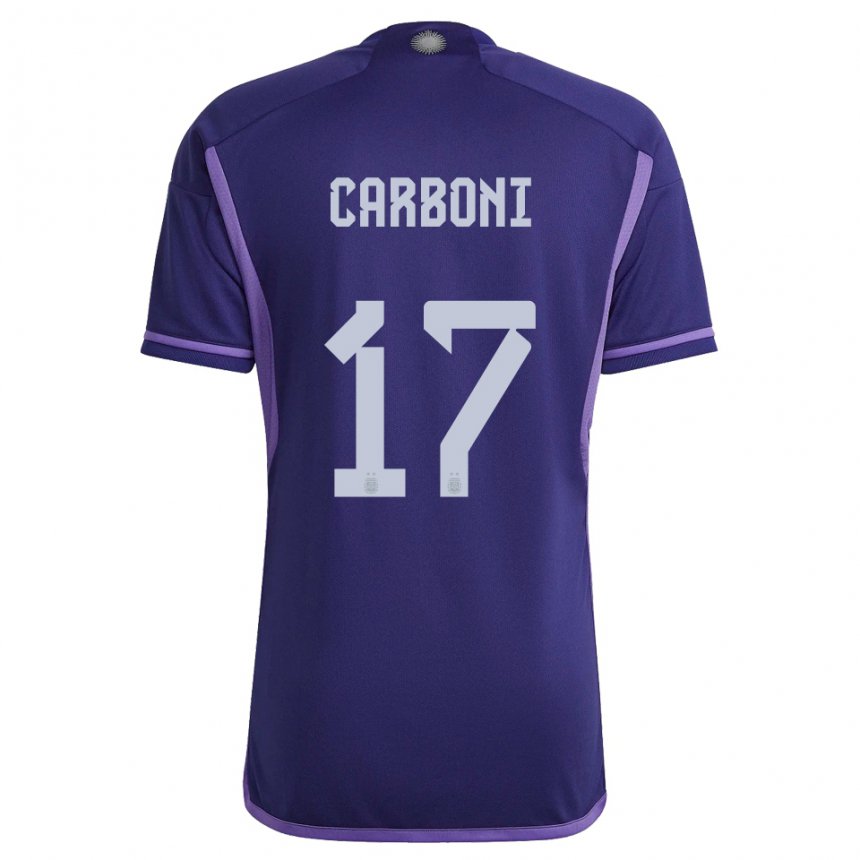 Niño Camiseta Argentina Valentin Carboni #17 Morado 2ª Equipación 22-24 La Camisa