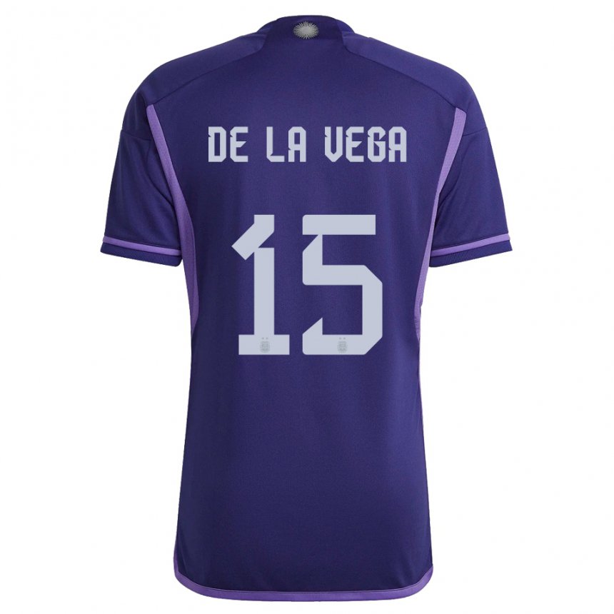 Niño Camiseta Argentina Pedro De La Vega #15 Morado 2ª Equipación 22-24 La Camisa
