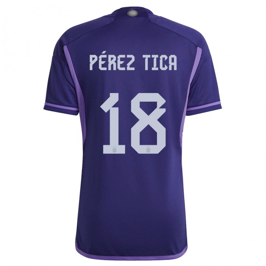 Niño Camiseta Argentina Jeremias Perez Tica #18 Morado 2ª Equipación 22-24 La Camisa