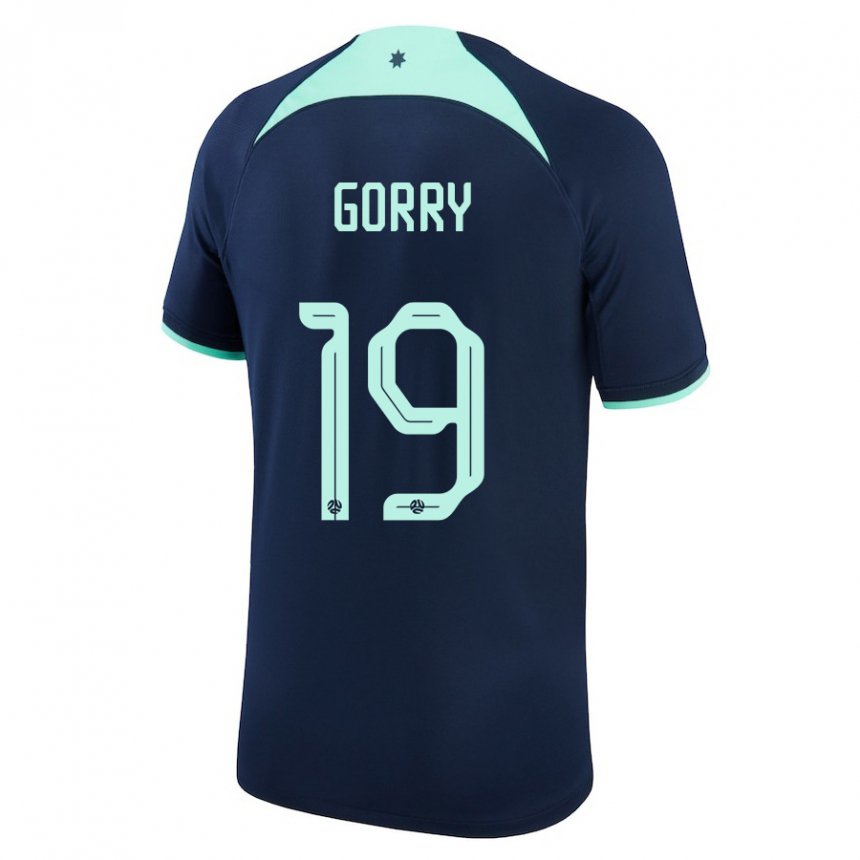 Niño Camiseta Australia Katrina Gorry #19 Azul Oscuro 2ª Equipación 22-24 La Camisa