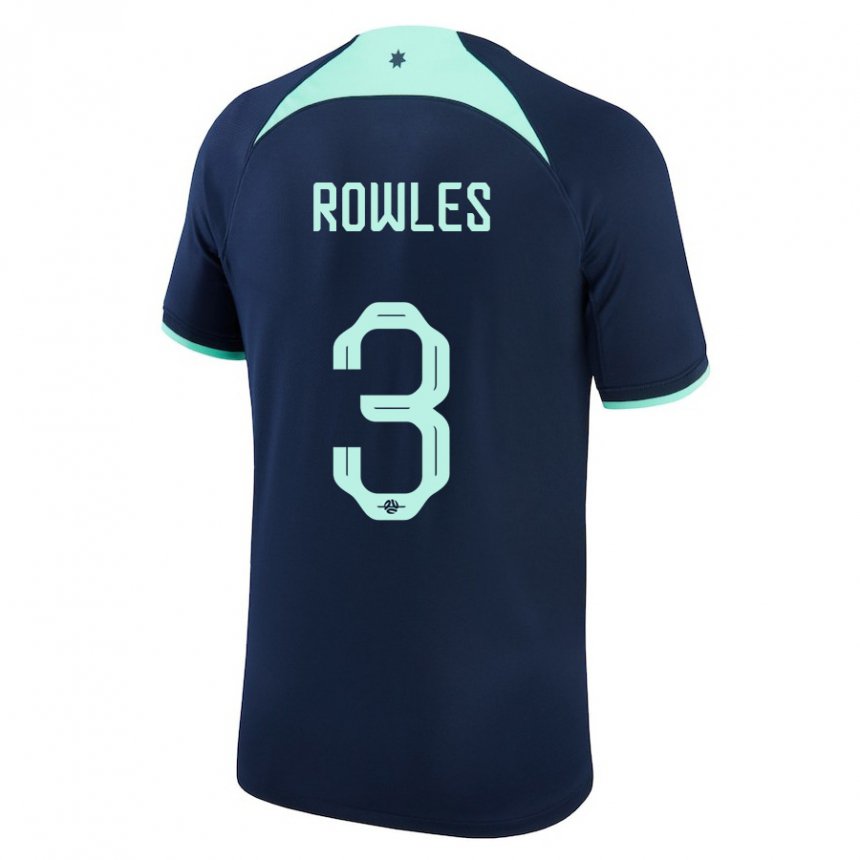 Niño Camiseta Australia Kye Rowles #3 Azul Oscuro 2ª Equipación 22-24 La Camisa