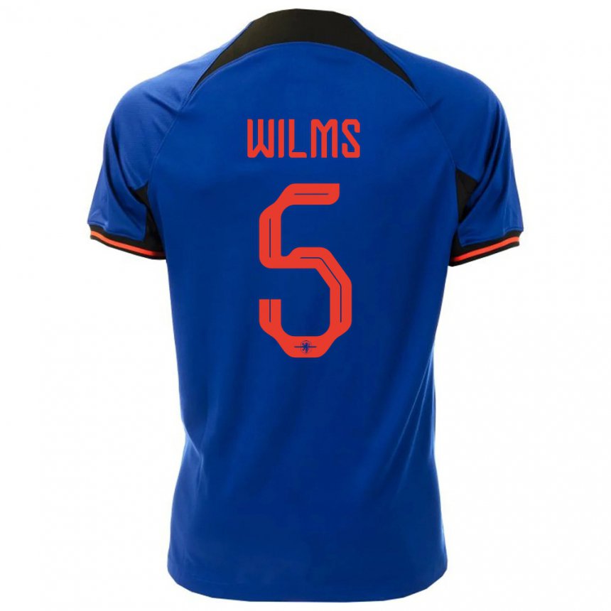 Niño Camiseta Países Bajos Lynn Wilms #5 Azul Real 2ª Equipación 22-24 La Camisa