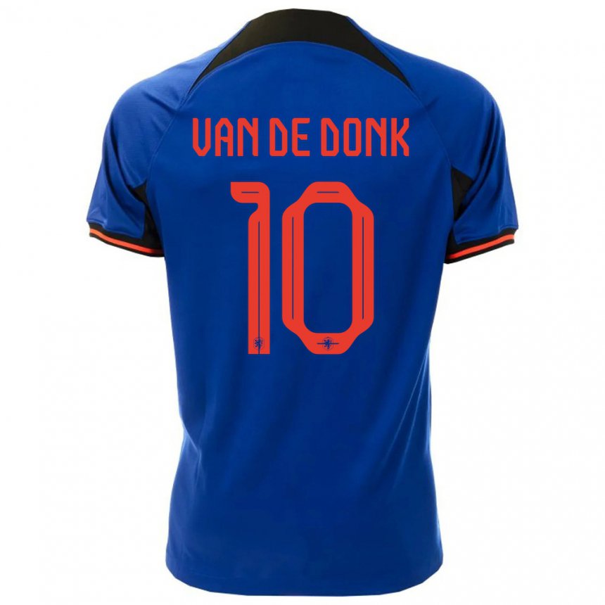 Niño Camiseta Países Bajos Danielle Van De Donk #10 Azul Real 2ª Equipación 22-24 La Camisa