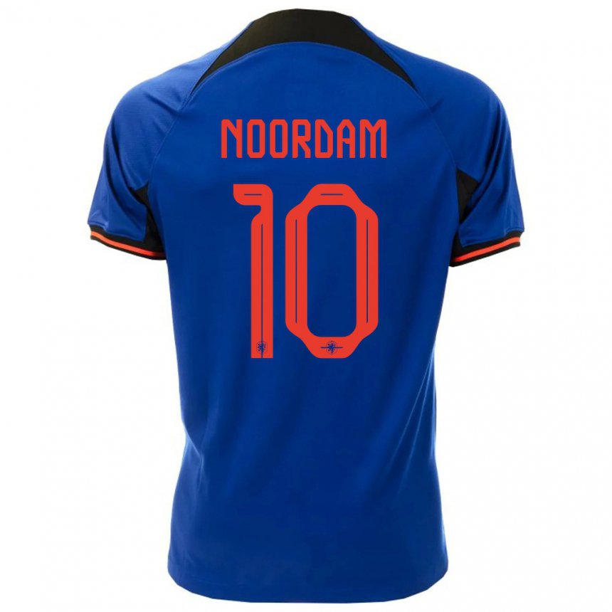 Niño Camiseta Países Bajos Nadine Noordam #10 Azul Real 2ª Equipación 22-24 La Camisa