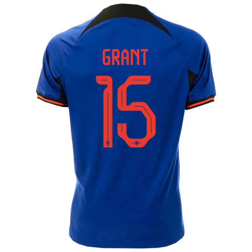 Niño Camiseta Países Bajos Chasity Grant #15 Azul Real 2ª Equipación 22-24 La Camisa