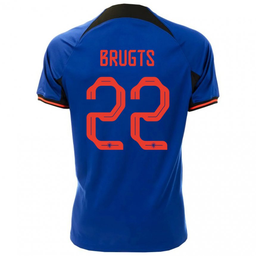 Niño Camiseta Países Bajos Esmee Brugts #22 Azul Real 2ª Equipación 22-24 La Camisa