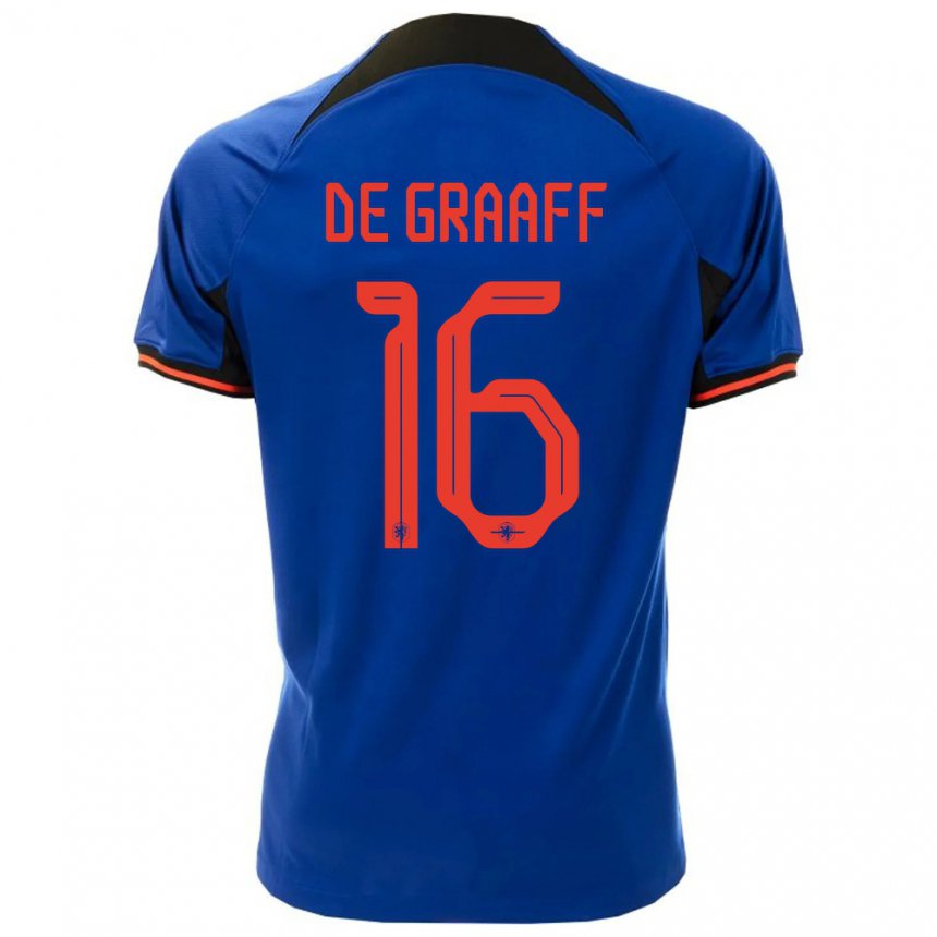 Niño Camiseta Países Bajos Tom De Graaff #16 Azul Real 2ª Equipación 22-24 La Camisa