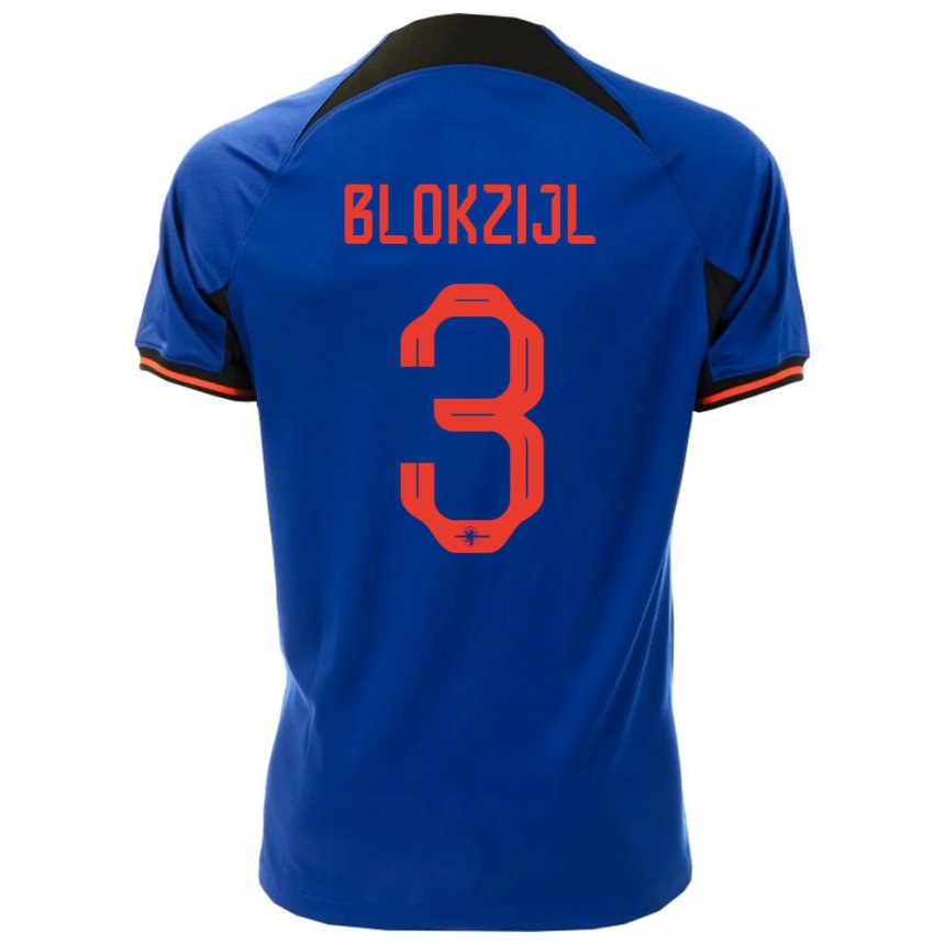 Niño Camiseta Países Bajos Thijmen Blokzijl #3 Azul Real 2ª Equipación 22-24 La Camisa