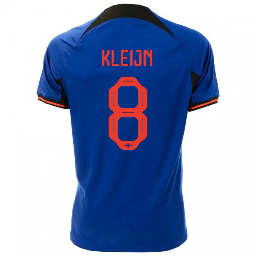 Niño Camiseta Países Bajos Mike Kleijn #8 Azul Real 2ª Equipación 22-24 La Camisa