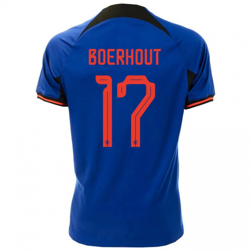 Niño Camiseta Países Bajos Yoram Boerhout #17 Azul Real 2ª Equipación 22-24 La Camisa