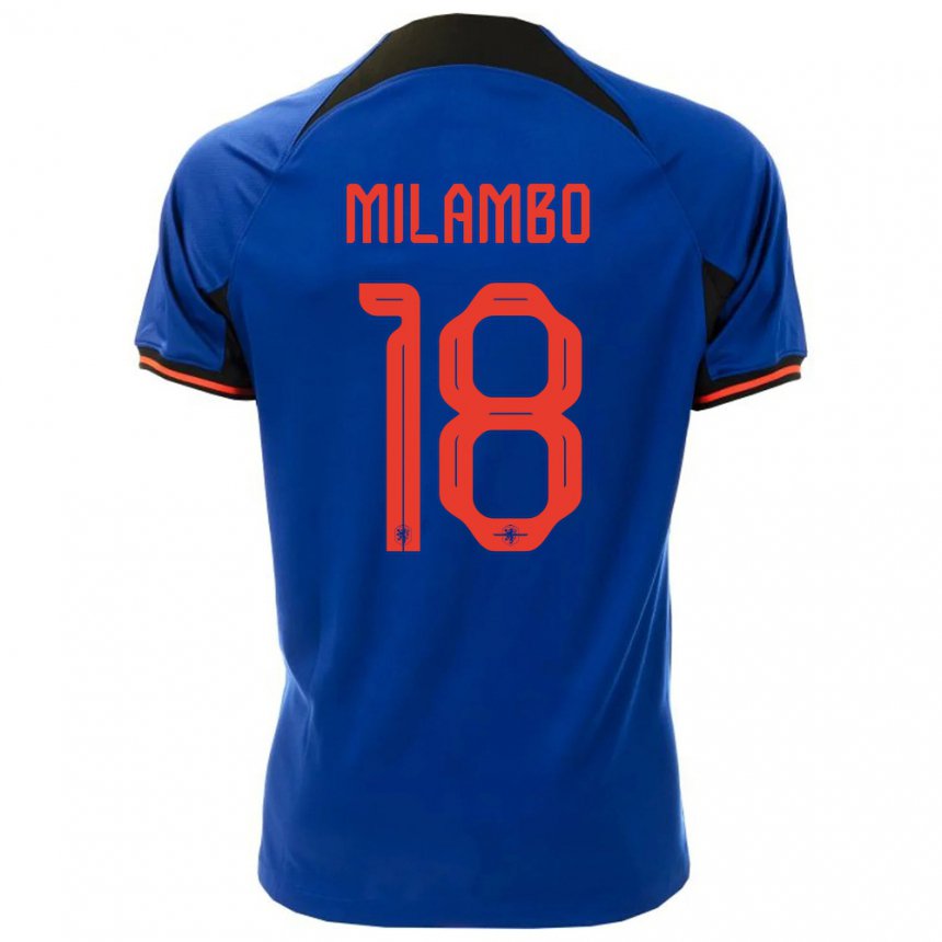 Niño Camiseta Países Bajos Antoni Milambo #18 Azul Real 2ª Equipación 22-24 La Camisa