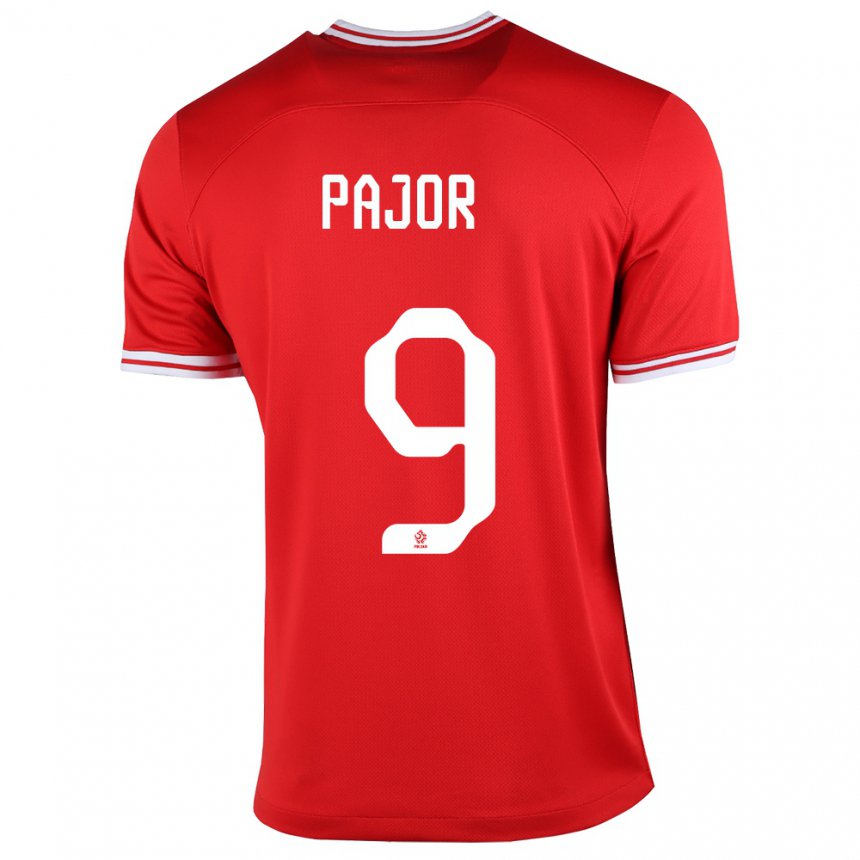 Niño Camiseta Polonia Ewa Pajor #9 Rojo 2ª Equipación 22-24 La Camisa
