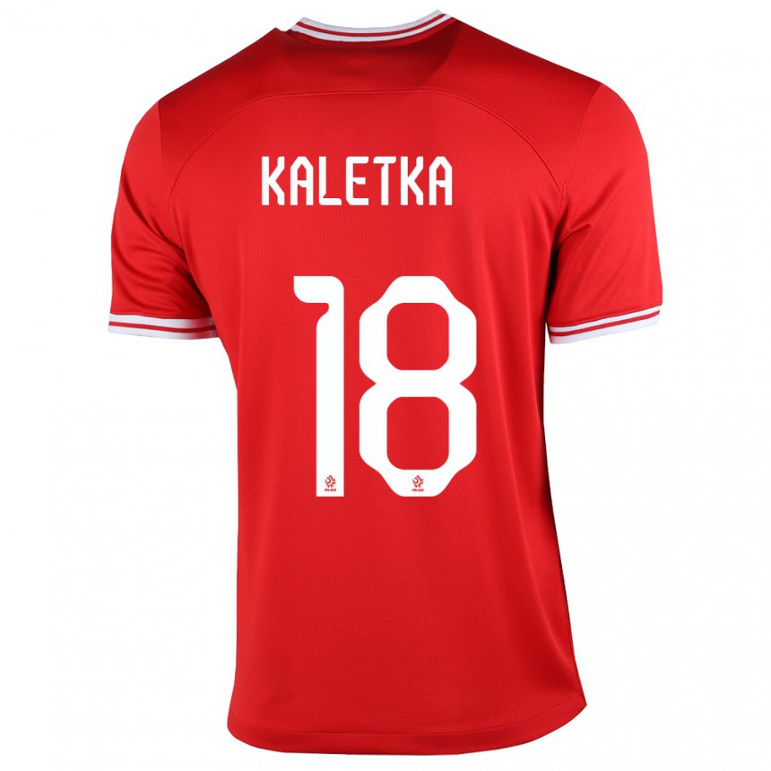 Niño Camiseta Polonia Nikol Kaletka #18 Rojo 2ª Equipación 22-24 La Camisa