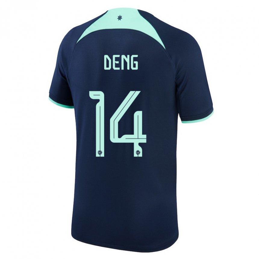 Niño Camiseta Australia Thomas Deng #14 Azul Oscuro 2ª Equipación 22-24 La Camisa
