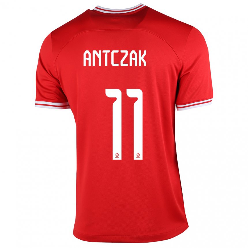 Niño Camiseta Polonia Jakub Antczak #11 Rojo 2ª Equipación 22-24 La Camisa