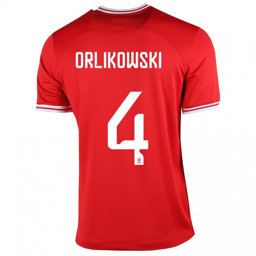 Niño Camiseta Polonia Igor Orlikowski #4 Rojo 2ª Equipación 22-24 La Camisa