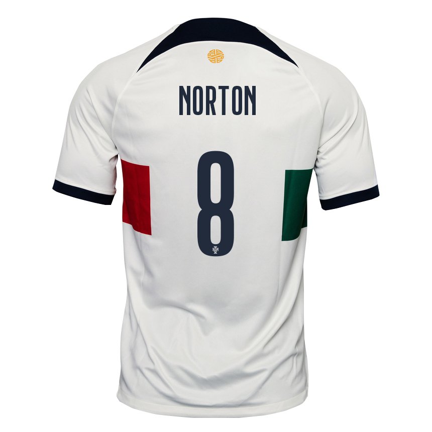 Niño Camiseta Portugal Andreia Norton #8 Blanco 2ª Equipación 22-24 La Camisa