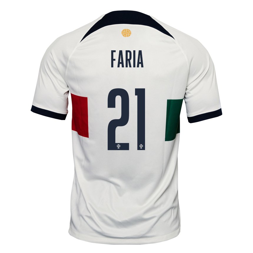 Niño Camiseta Portugal Andreia Faria #21 Blanco 2ª Equipación 22-24 La Camisa