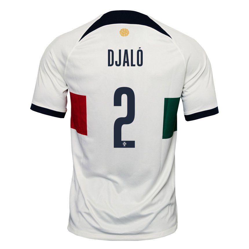 Niño Camiseta Portugal Tiago Djalo #2 Blanco 2ª Equipación 22-24 La Camisa
