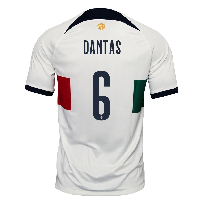Niño Camiseta Portugal Tiago Dantas #6 Blanco 2ª Equipación 22-24 La Camisa