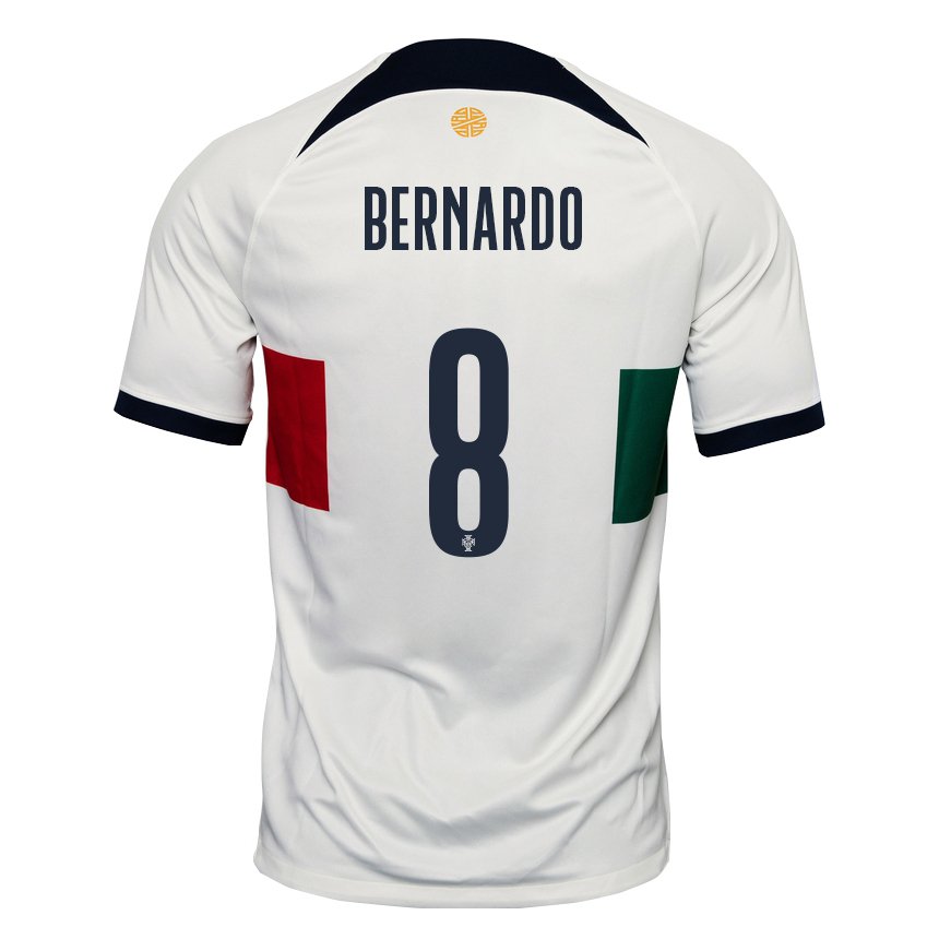 Niño Camiseta Portugal Paulo Bernardo #8 Blanco 2ª Equipación 22-24 La Camisa