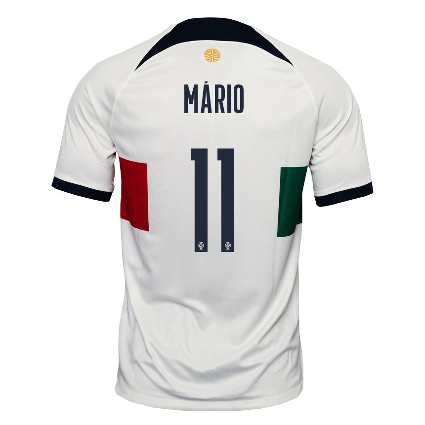 Niño Camiseta Portugal Joao Mario #11 Blanco 2ª Equipación 22-24 La Camisa