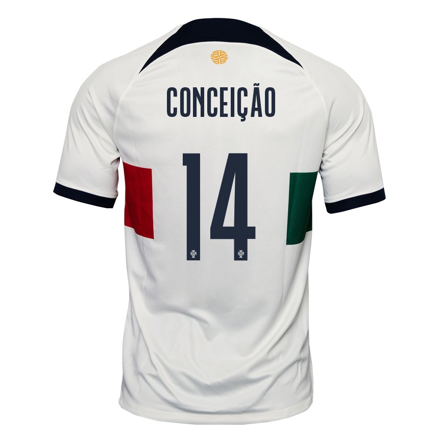 Niño Camiseta Portugal Rodrigo Conceicao #14 Blanco 2ª Equipación 22-24 La Camisa