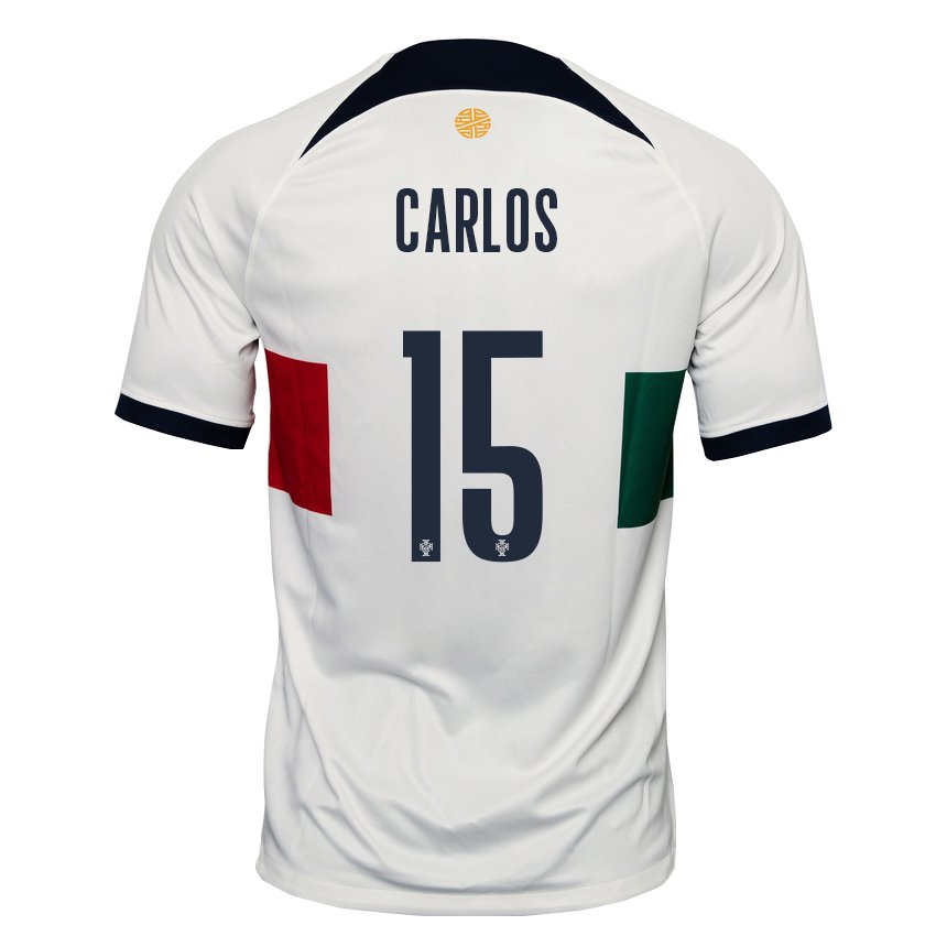 Niño Camiseta Portugal Ze Carlos #15 Blanco 2ª Equipación 22-24 La Camisa