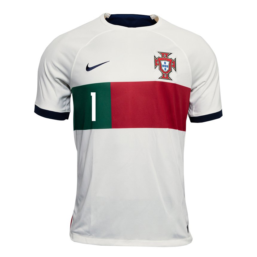 Niño Camiseta Portugal Goncalo Ribeiro #1 Blanco 2ª Equipación 22-24 La Camisa