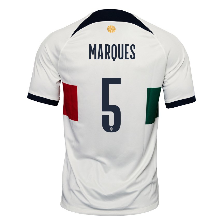 Niño Camiseta Portugal Martim Marques #5 Blanco 2ª Equipación 22-24 La Camisa