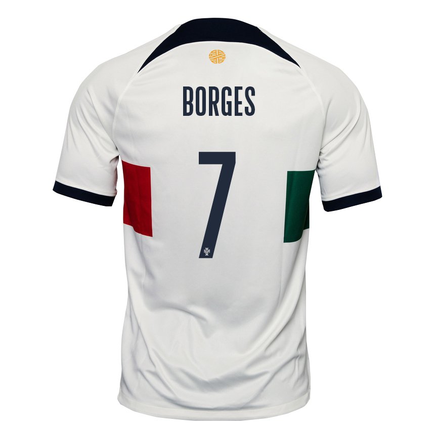 Niño Camiseta Portugal Carlos Borges #7 Blanco 2ª Equipación 22-24 La Camisa