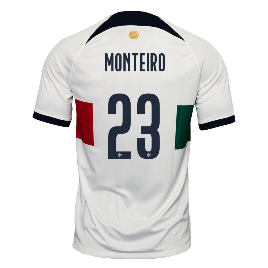 Niño Camiseta Portugal David Monteiro #23 Blanco 2ª Equipación 22-24 La Camisa