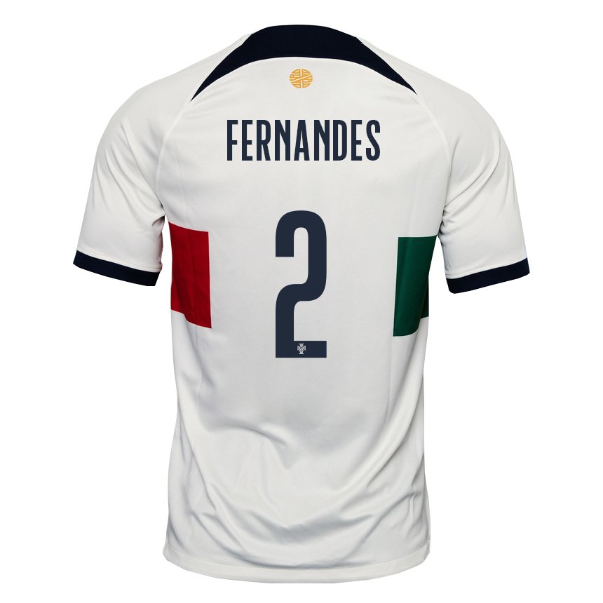Niño Camiseta Portugal Martim Fernandes #2 Blanco 2ª Equipación 22-24 La Camisa
