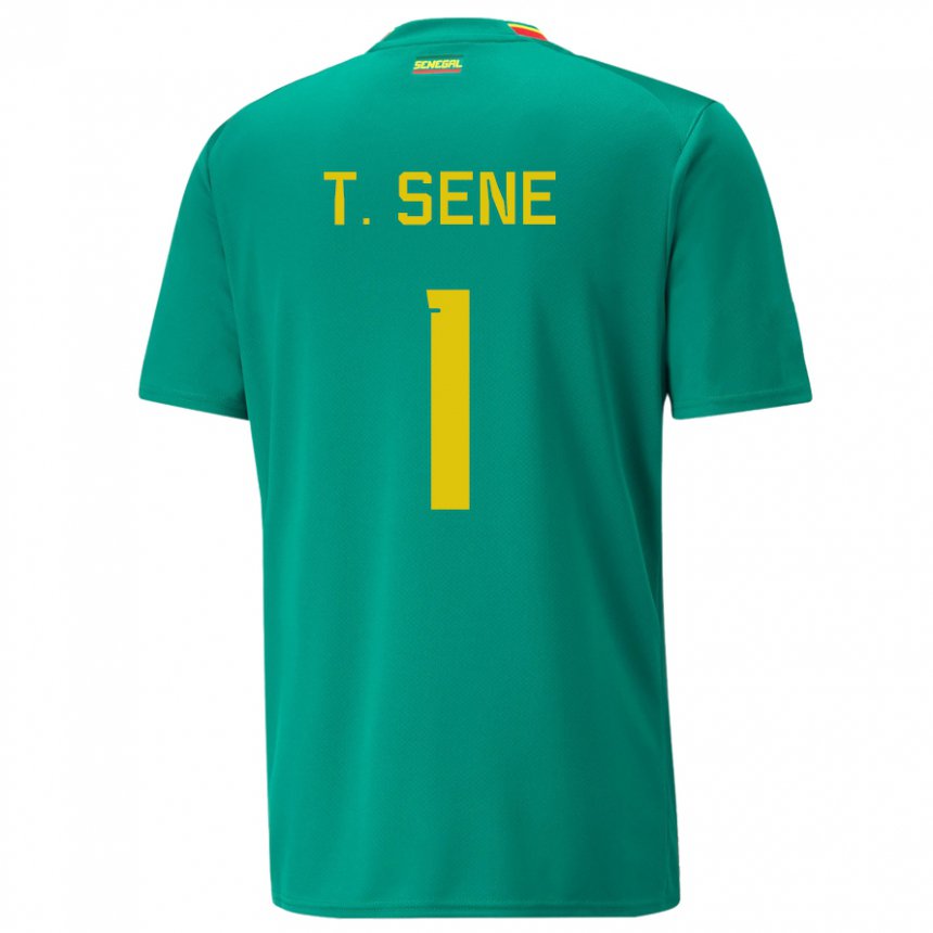 Niño Camiseta Senegal Thiaba Gueye Sene #1 Verde 2ª Equipación 22-24 La Camisa
