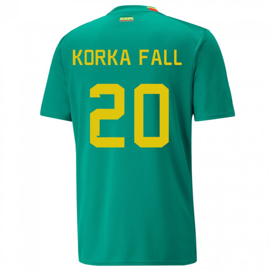 Niño Camiseta Senegal Korka Fall #20 Verde 2ª Equipación 22-24 La Camisa