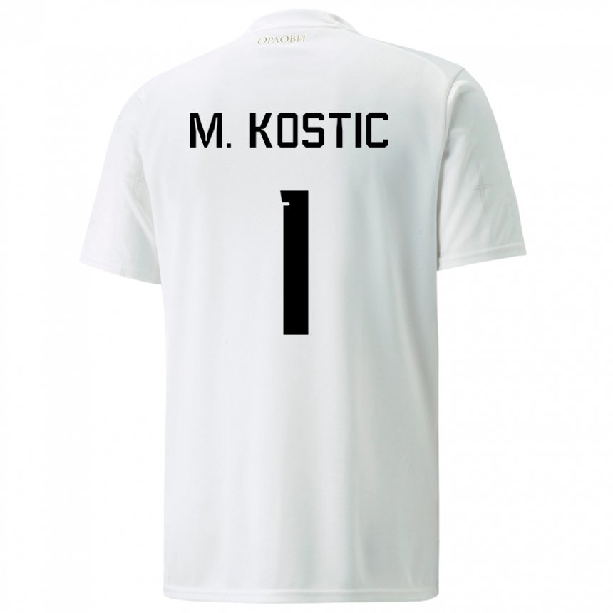 Niño Camiseta Serbia Milica Kostic #1 Blanco 2ª Equipación 22-24 La Camisa