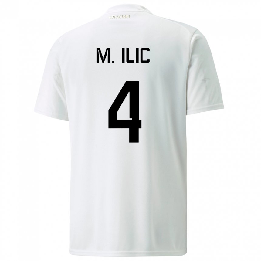 Niño Camiseta Serbia Marija Ilic #4 Blanco 2ª Equipación 22-24 La Camisa