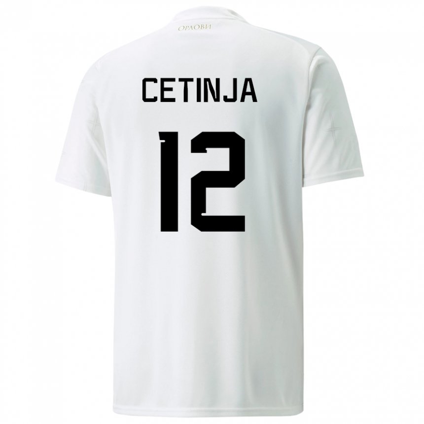Niño Camiseta Serbia Sara Cetinja #12 Blanco 2ª Equipación 22-24 La Camisa